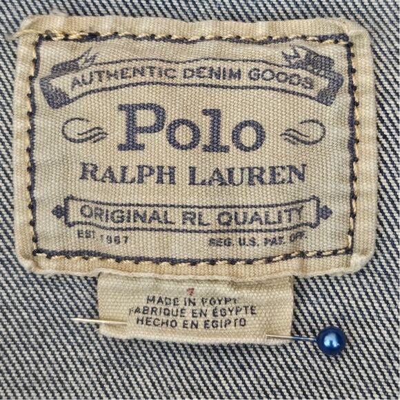 POLO RALPH LAUREN GIRLS AUTHENTIC BLUE DENIM GOODS TRUCKER JACKET – SIZE 7 – - Picture 5 of 11